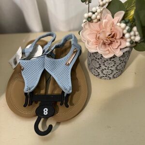 Ashley Blue Comfort Sky Blue Perforated Sandals